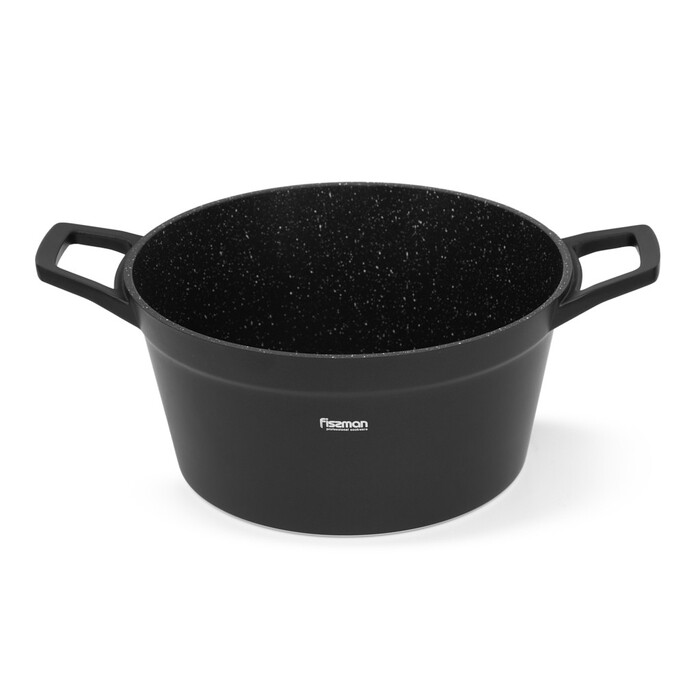 Кастрюля Fissman FILOMENA 24x12 см 3,9 л со стеклянной крышкой алюминий с антипригарным покрытием (14531)