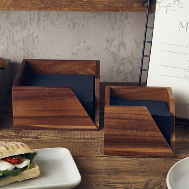 Диспенсер для серветок 18.6*18.6*h 10 см, Acacia Wood, Genware