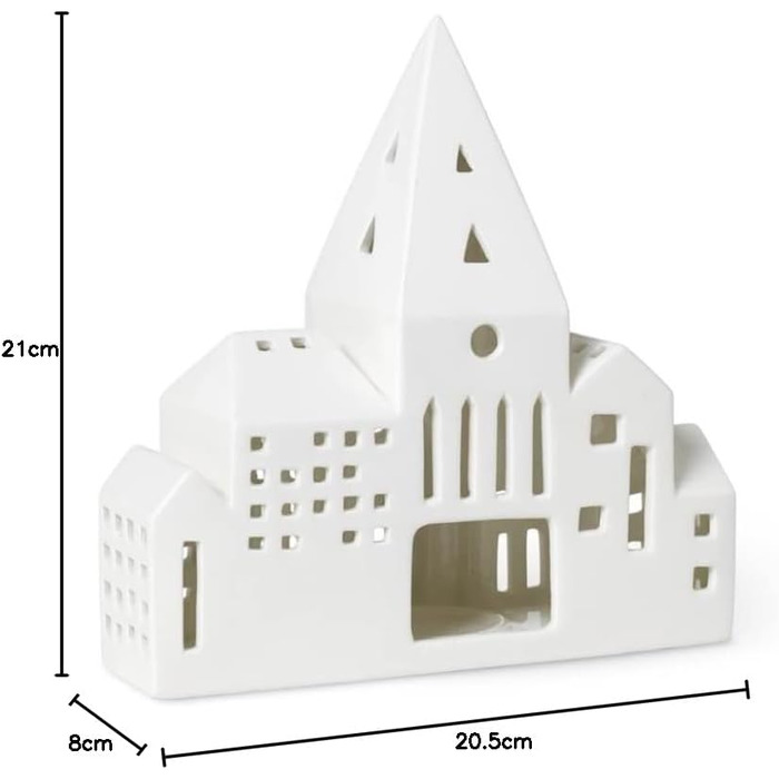 Подсвечник-домик для чайных свечей 21 см белый Lichthaus City Urbania Kähler