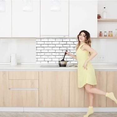 Дизайнерський кухонний фартух з алюмінієвого композиту, кухонний фартух, товщина 3 мм, 60x100 см, (білий цегляний)