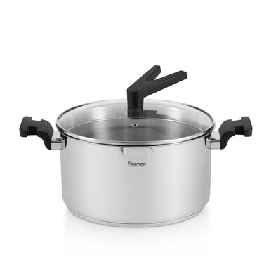 Каструля Fissman ELIZ 24x13 см/5,6л. зі скляною кришкою нерж. сталь (5319)