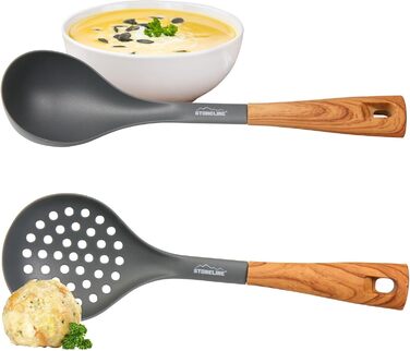 Набір кухонного начиння Back to Nature з обертовим тримачем, імітація дерева, 8 предметів STONELINE