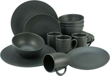 Набор посуды на 4 персоны, 16 предметов, Soft Touch Black Creatable