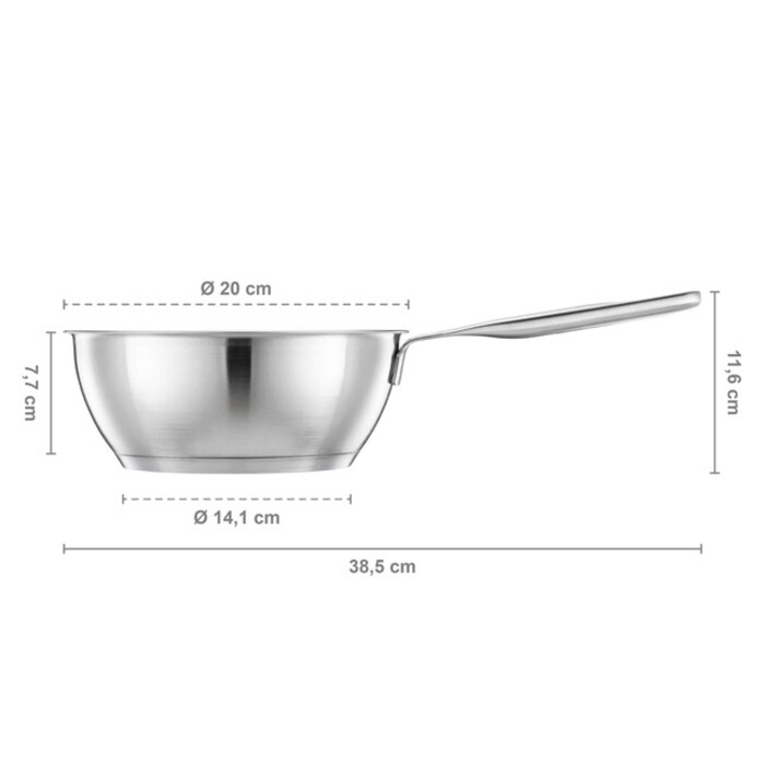 Сотейник Fiskars All Steel матовый 2 л, 20 см (1064748)