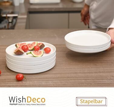 Набір десертних тарілок 18 см, 6 предметів, білі WishDeco