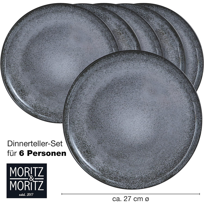 Набір посуду Moritz & Moritz VIDA з 18 предметів Елегантний набір тарілок 6 персон з високоякісної порцеляни посуд, що складається з 6 обідніх тарілок, 6 десертних тарілок, 6 тарілок для супу (6 великих тарілок)