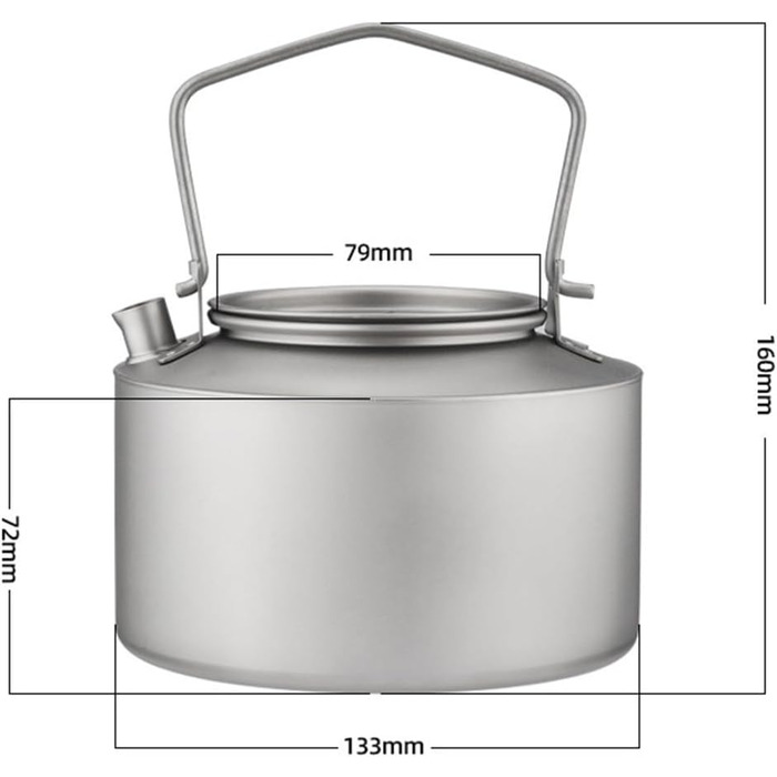 Титановый чайник для кемпинга 980 мл TIANHENGMart