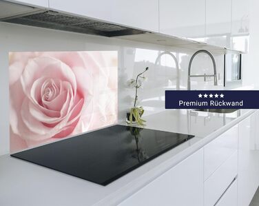 Кухонний фартух timalo зі скляним виглядом Акрилове скло 2 мм Бризкозахисна стіна для плити, скляний фартух, акрилові скляні стінові панелі, захисна панель для фартуха Бетонно-блакитно-сірий (160x50 см, 239- Рожеві троянди)