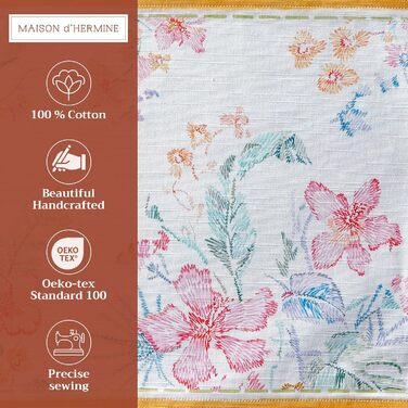 Бавовняні килимки для серветок, набір з 4 шт. , декоративні килимки для серветок, пасхальні килимки, що миються, для свят, вечерь, весни, літа (33 см x 48 см) (041 - Райський острів), 39Hermine 100