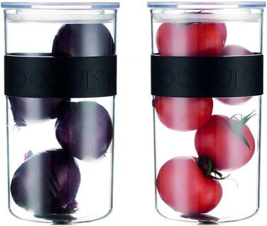 Набір із 2 банок 2 л з кришками, прозорий пластик Presso Bodum