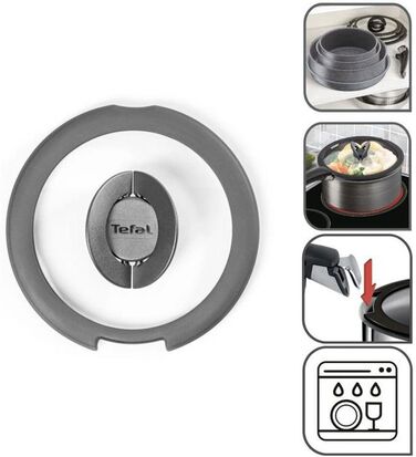 Tefal Кришка скляна Ingenio 26 см , скло, силікон