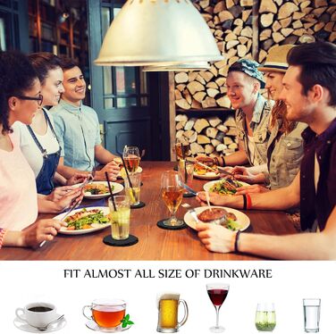 Набір із 50 круглих підставок із натурального сланцю Yinder