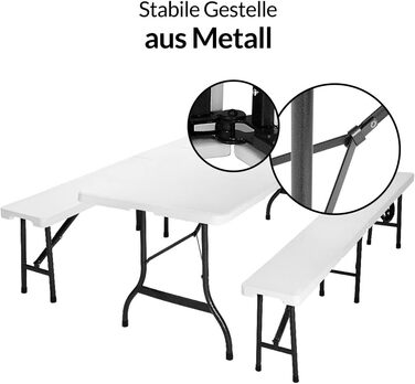 Стіл та лавки для кемпінгу 183 х 76 х 74 см Casaria