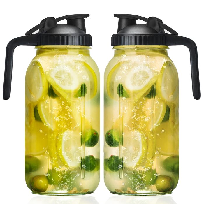 Глечик скляний з кришкою 2 шт 1,8 л Liuruiyu