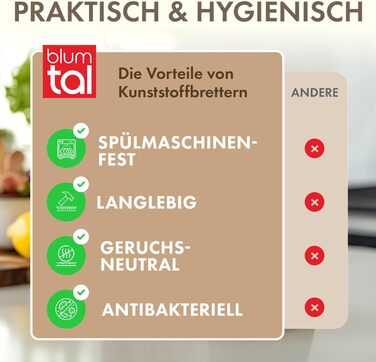Набір обробних дощок Blumtal 3 розміри (S/M/L) - Велика пластикова обробна дошка з пазами для соку та ручкою - Без бісфенолу А, міцна кухонна обробна дошка, чорна, набір з 3 предметів