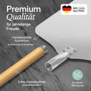 Лопатка для піци 30,5 x 30,5 см з дерев'яною ручкою 46,5 см Blumtal