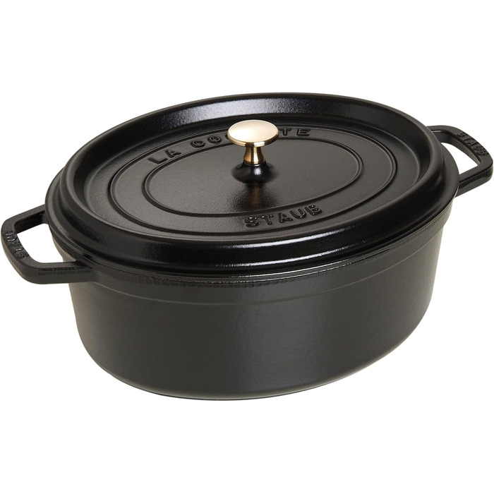 Чавунна жаровня/кокот STAUB, овальна 6,7 л, (41 см, чорна)