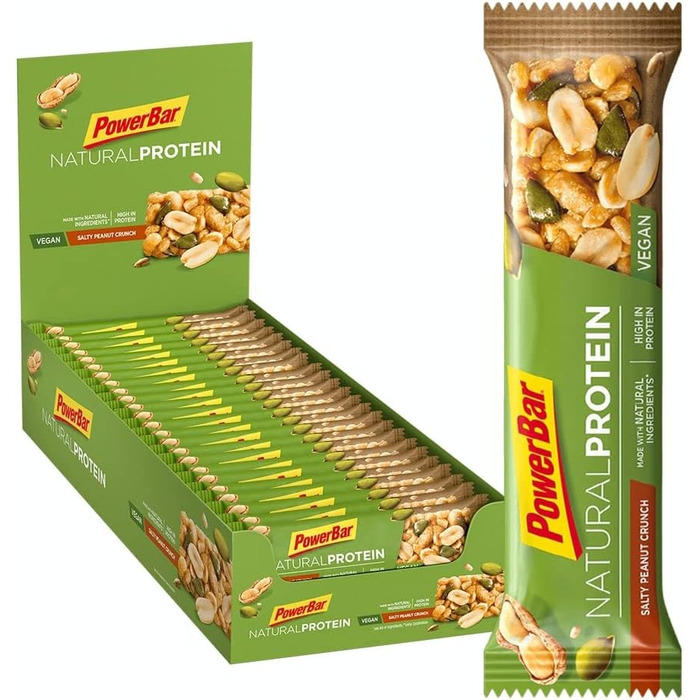 Протеїнові батончики Natural Protein, 24 x 40 г Солоний хрумкий арахіс Powerbar