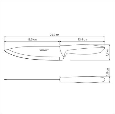 Ніж Chef Tramontina Plenus light grey, 178 мм (6740787)