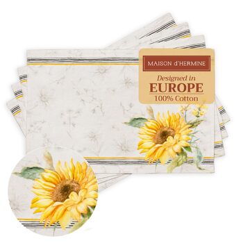 Бавовняні килимки для серветок, набір з 4 шт. , декоративні килимки для серветок, пасхальні килимки, що миються, для свят, вечерь, весни, літа (33 см x 48 см) (048 - Candice), 39Hermine 100