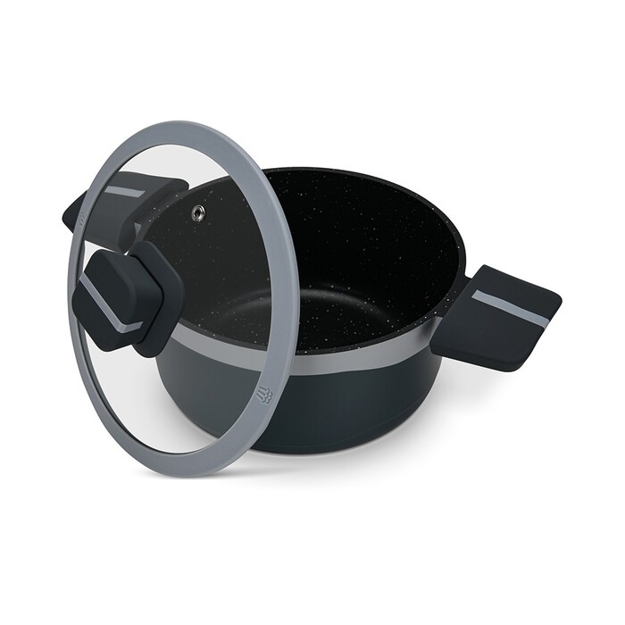Каструля Fissman зі скляною кришкою LUXURIA 20x10см / 2,5л алюміній з антипригарним покриттям (14550)