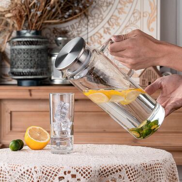 Скляний глечик з кришкою 2 шт по 1,8 л Liuruiyu