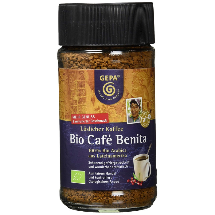 Органический растворимый кофе 100 г Cafe Benita GEPA
