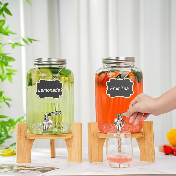 Диспенсер для напоїв скляний 2 шт 4 л Hisredsun