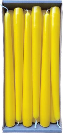 Набір з 12 конічних свічок 2,3 x 25 см, жовтий Nordring