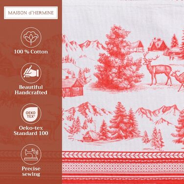 Бавовняні килимки для серветок, набір з 4 шт. , декоративні килимки для серветок, пасхальні килимки, що миються, для свят, вечерь, весни, літа (33 см x 48 см) (25 - Зимова радість), 39Hermine 100