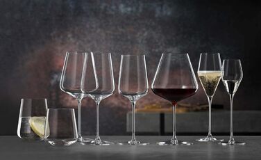 Набір келихів для вина з 6 предметів, універсальні келихи, кришталеве скло, 550 мл, Definition, 1350101 (келихи для безалкогольних напоїв 490 мл)