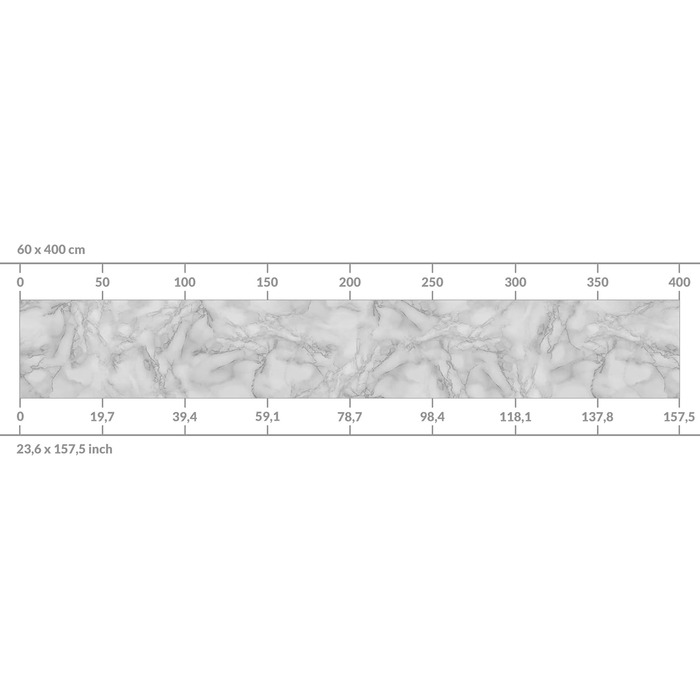 Плівка для кухонного фартуха Bilderwelten Глянцева 70x100 см Мармуровий вигляд Чорно-біла Бризкозахисна плівка Плитка Дзеркало Кухонний фартух Клейка плівка (Преміум, 60 см x 300 см)