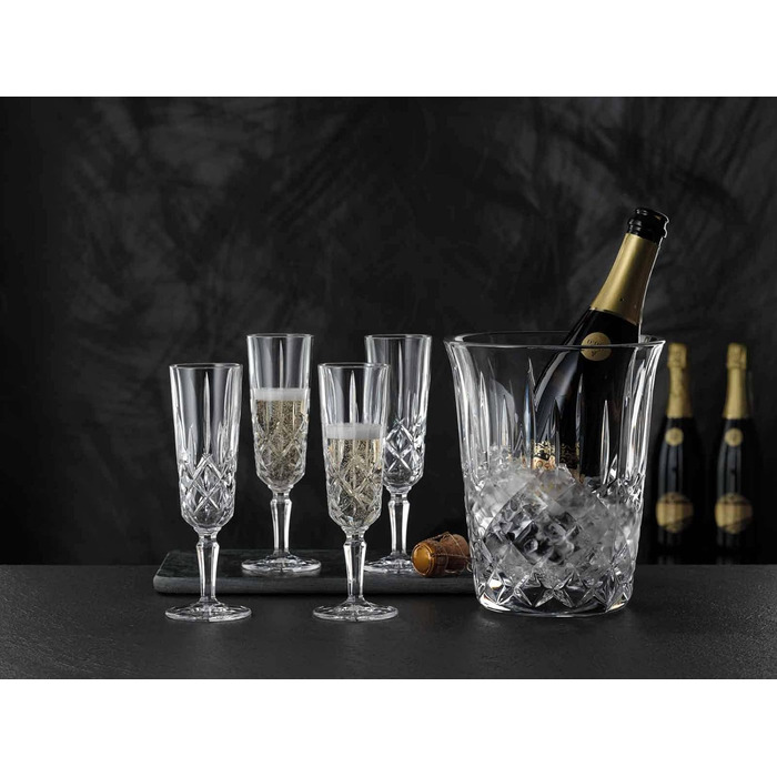 Бокалы для шампанского и охладитель, праздничный набор 5 предметов, Noblesse Nachtmann