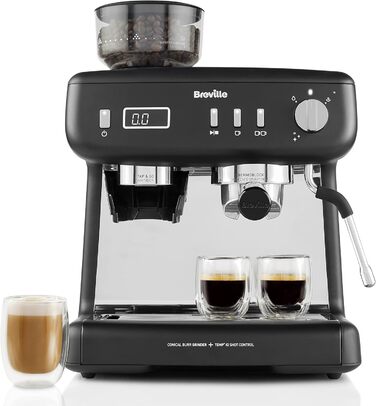 Кавоварка Breville Barista Max з портафільтром Еспресо-машина/кавоварка з вбудованою кавомолкою та спінювачем молока Резервуар для води 2,8 л Італійський насос 15 бар Нержавіюча сталь VCF126 шт. Бариста з кавомолкою (Barista Max з кавомолкою)