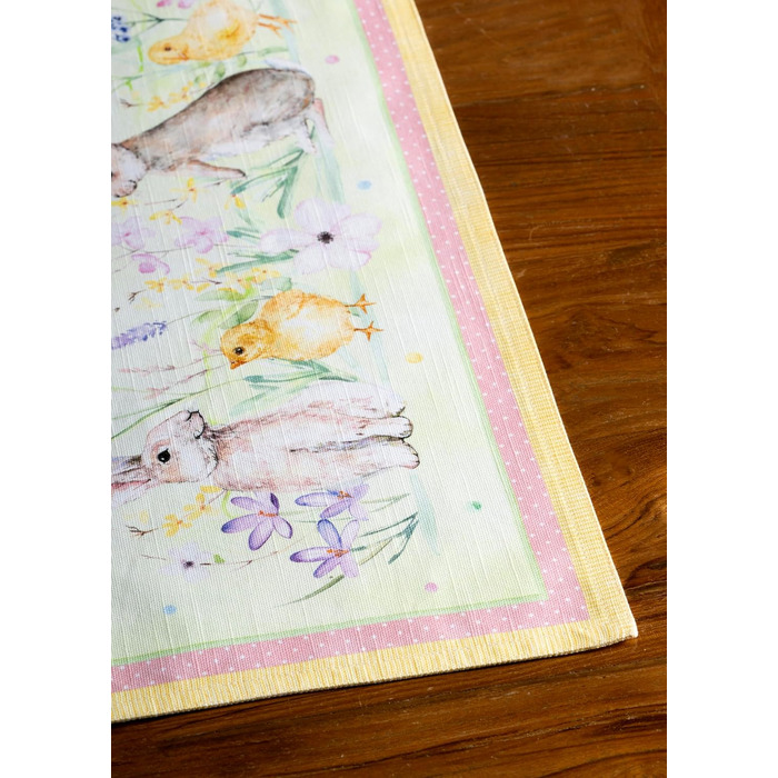 Бавовняні килимки для серветок, набір з 4 шт. , декоративні килимки для серветок, пасхальні килимки, що миються, для свят, вечерь, весни, літа (33 см x 48 см) (жовті), 39Hermine 100