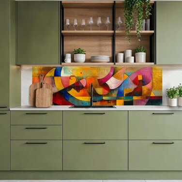 Кухонний фартух 60x80 см Самоклеючий настінний захисний екран для кухні Кухонний фартух Кухонні фасади Кухонні фартухи Кухонна стіна Вода - Пейзаж - (Мистецтво - Абстрактне, 60 x 200 см)