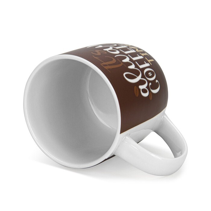 Набор из 2-х кружек Fissman 310 мл IT'S ALWAYS COFFEE TIME фарфор (3712)