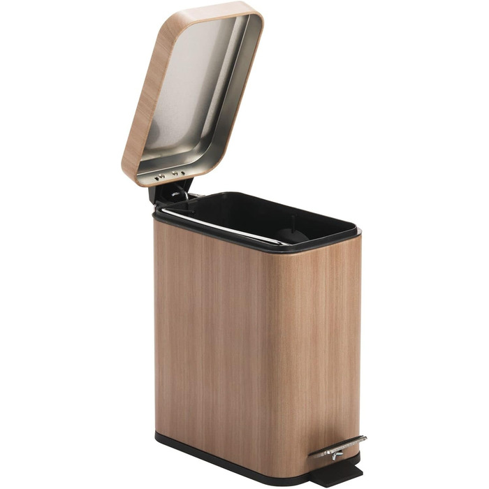 Відро для сміття 5 л з металевою кришкою, Medium Oak mDesign