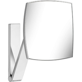 Настенное косметическое зеркало Keuco с поворотным кронштейном и шарнирным соединением, 5-кратное увеличение, 20x20см, квадрат, хром, для настенного монтажа, элегантный дизайн, iLookMove