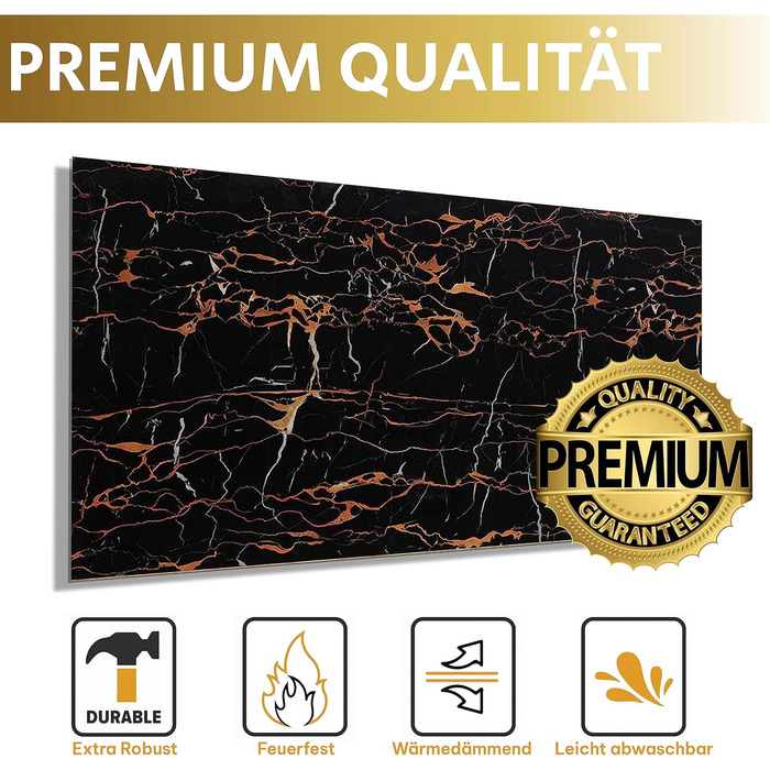 Стінові панелі AS Country Stone під мармур 60x120 см ПВХ-облицювання стіни з пластикових панелей для кухні, ванної кімнати тощо Панель кухонного фартуха (4 шт., Драган)