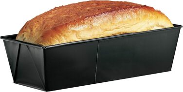 Розсувна форма для хліба (28 - 40 см x 16 см), форма для хліба, для вологого хліба та тістечок, регульована та з покриттям, квадратна форма для королівського торта, чорна, 6518