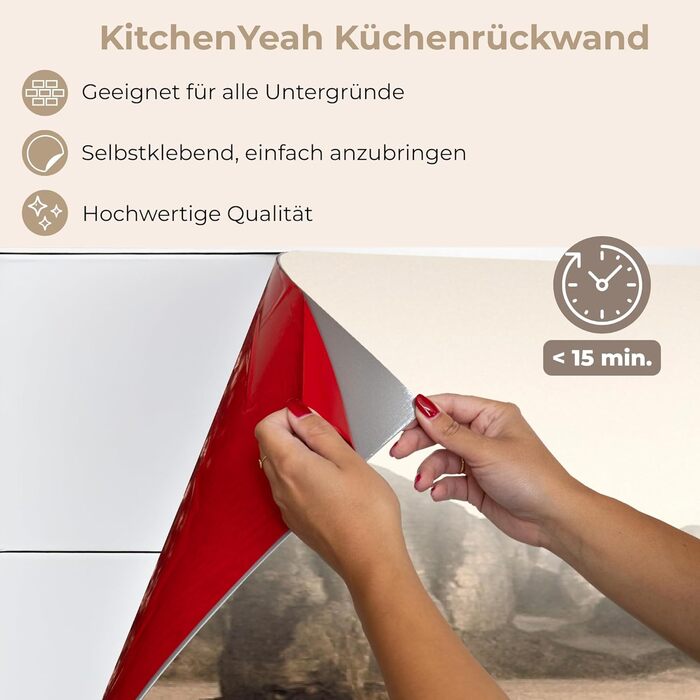 Кухонний фартух 60x80 см Самоклеючий захисний щиток для кухонної стіни Кухонний фартух Кухонні фасади Кухонні фартухи Кухонна стіна Вода - Пейзаж - (Природа - Пісок, 60 x 250 см)