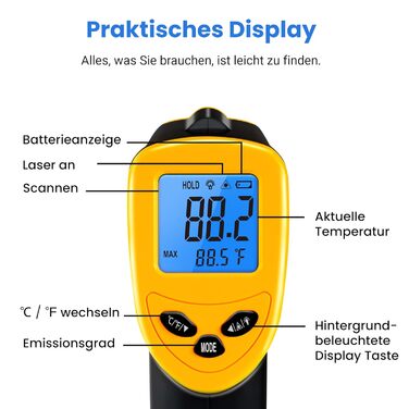 Інфрачервоний термометр від 50 до 610 C Etekcity
