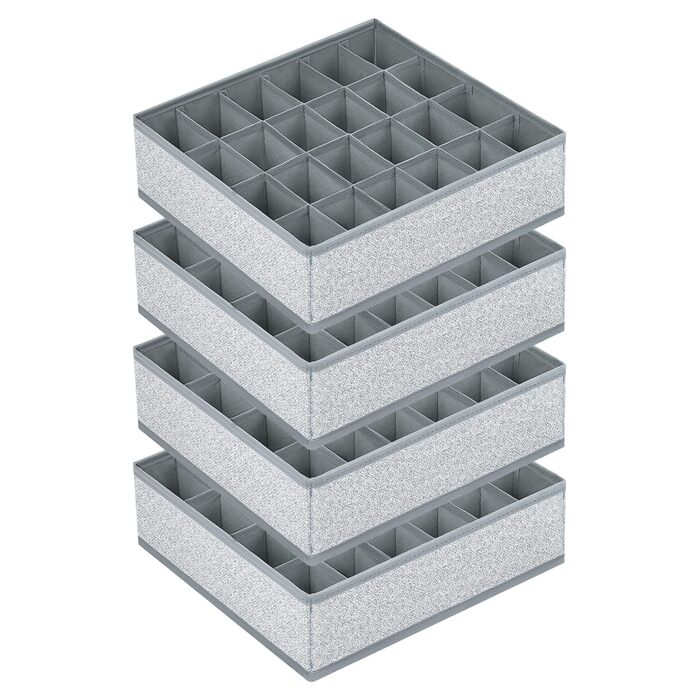 Органайзер для одягу на 24 відділення, набір 4 предмети, текстурований сірий Homsorout