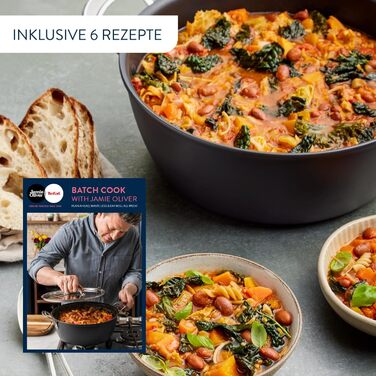 Кастрюля 7,4 л с антипригарным покрытием с крышкой 30 см Jamie Oliver Tefal
