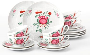 Чайний сервіз на 6 персон, 18 предметів, великий Східнофризька троянда Amina Seltmann Weiden