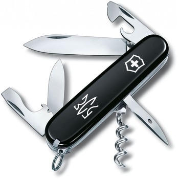 Ніж Victorinox Spartan Ukraine 91мм/12функ/чорн /Тризуб ЗСУ біл.