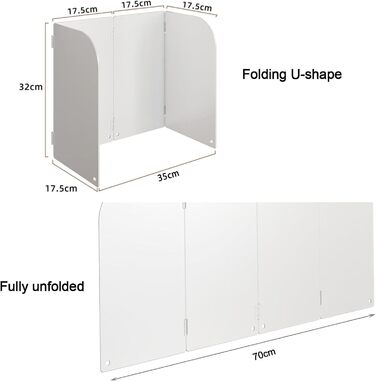 Кухонний фартух бризкозахисний екран для кухні 36 х 32 х 17,5 см Gevvnss