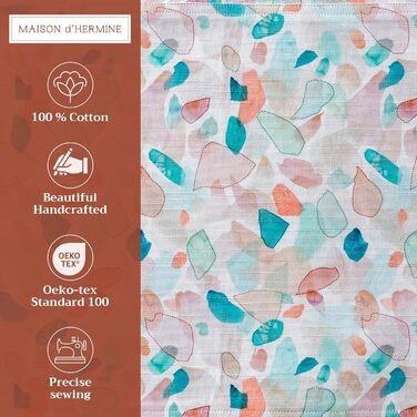 Бавовняні килимки, набір з 4 шт. , декоративні килимки, пасхальні килимки, що миються, для свят, вечерь, весни, літа (33 см x 48 см) (046 - Літній пікнік), 39Hermine, 100