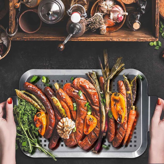 Перфорированный вок-деко 41,8 x 2,5 x 25,3 см GRILLI 777625 Код: 013399